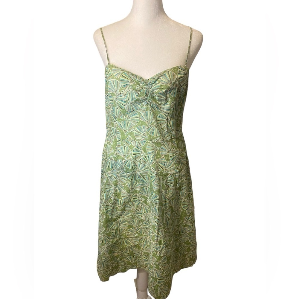 J.Crew Fan print spaghetti strap dress size 8
